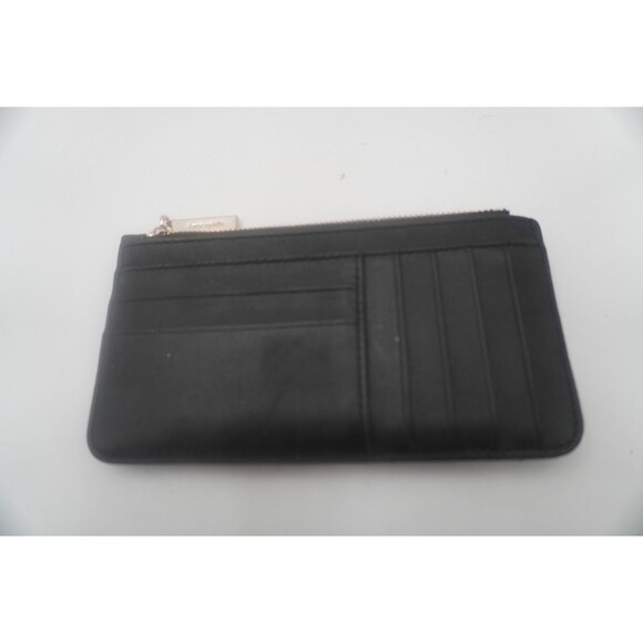 Kate Spake Natalia Black Quilted Leather Large Slim Card Holder Zip Coin Pouch - Picture 3 of 6